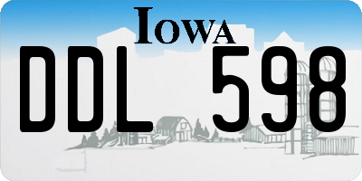 IA license plate DDL598