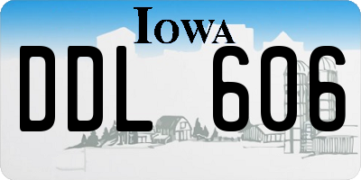 IA license plate DDL606