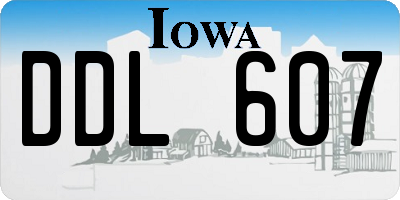 IA license plate DDL607