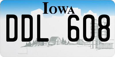 IA license plate DDL608