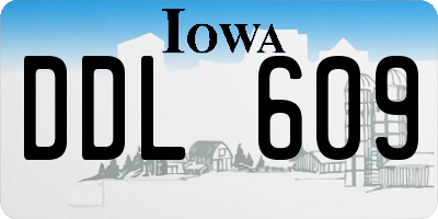 IA license plate DDL609