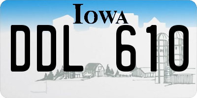 IA license plate DDL610