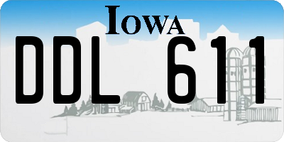 IA license plate DDL611