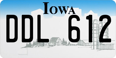 IA license plate DDL612