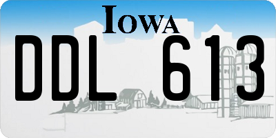 IA license plate DDL613