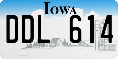 IA license plate DDL614