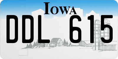 IA license plate DDL615