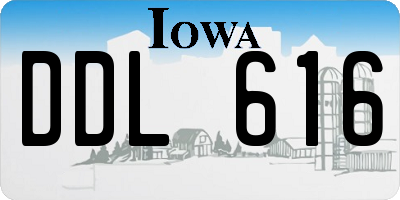 IA license plate DDL616