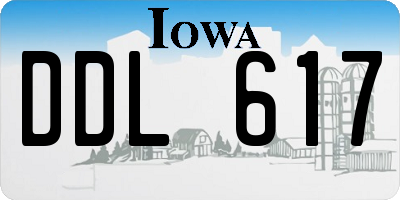 IA license plate DDL617