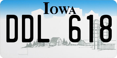 IA license plate DDL618