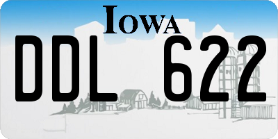 IA license plate DDL622