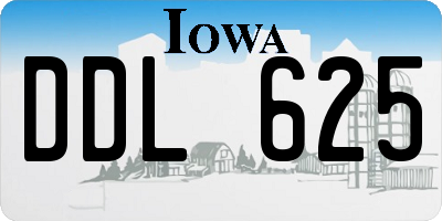IA license plate DDL625