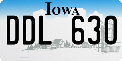 IA license plate DDL630
