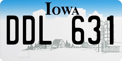 IA license plate DDL631