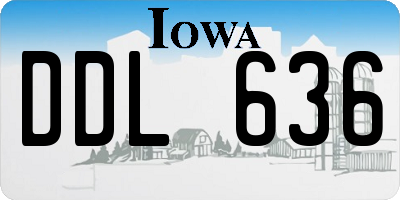 IA license plate DDL636