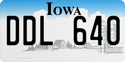 IA license plate DDL640