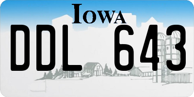 IA license plate DDL643