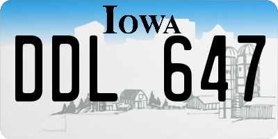 IA license plate DDL647