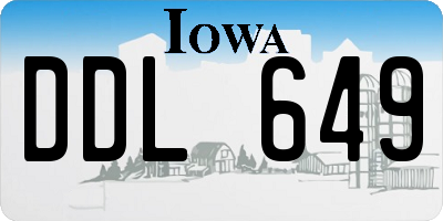 IA license plate DDL649