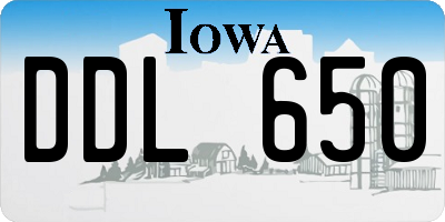IA license plate DDL650