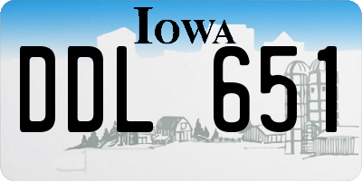 IA license plate DDL651