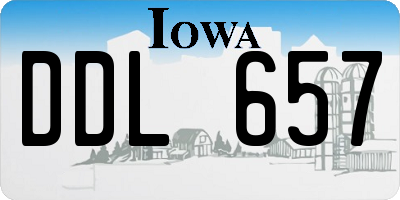 IA license plate DDL657