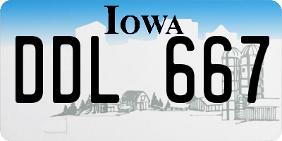 IA license plate DDL667