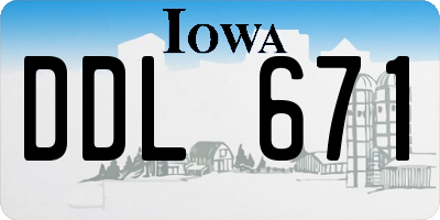IA license plate DDL671
