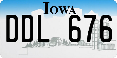 IA license plate DDL676