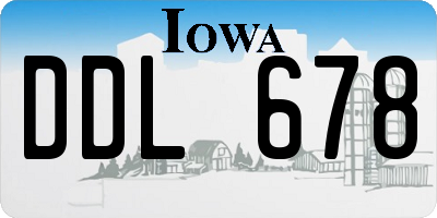 IA license plate DDL678