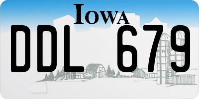 IA license plate DDL679