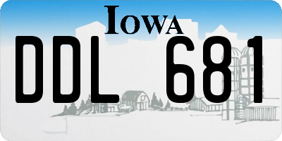 IA license plate DDL681