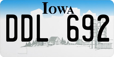 IA license plate DDL692