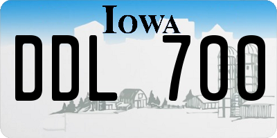 IA license plate DDL700