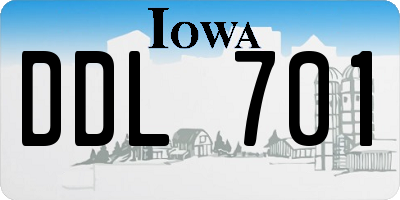 IA license plate DDL701