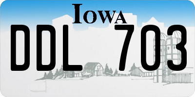 IA license plate DDL703