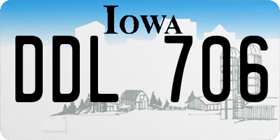 IA license plate DDL706