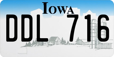 IA license plate DDL716