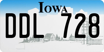 IA license plate DDL728