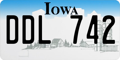 IA license plate DDL742