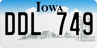 IA license plate DDL749