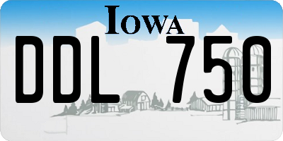 IA license plate DDL750