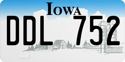 IA license plate DDL752