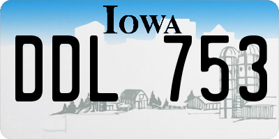 IA license plate DDL753