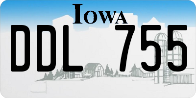 IA license plate DDL755