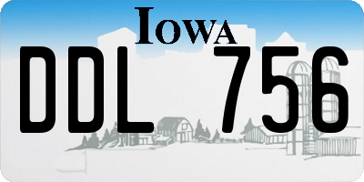 IA license plate DDL756