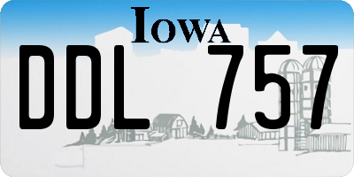 IA license plate DDL757