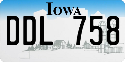 IA license plate DDL758