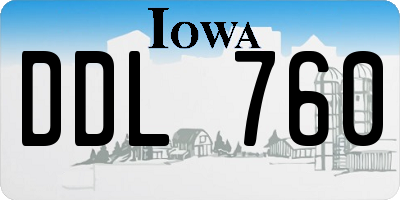 IA license plate DDL760
