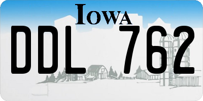 IA license plate DDL762